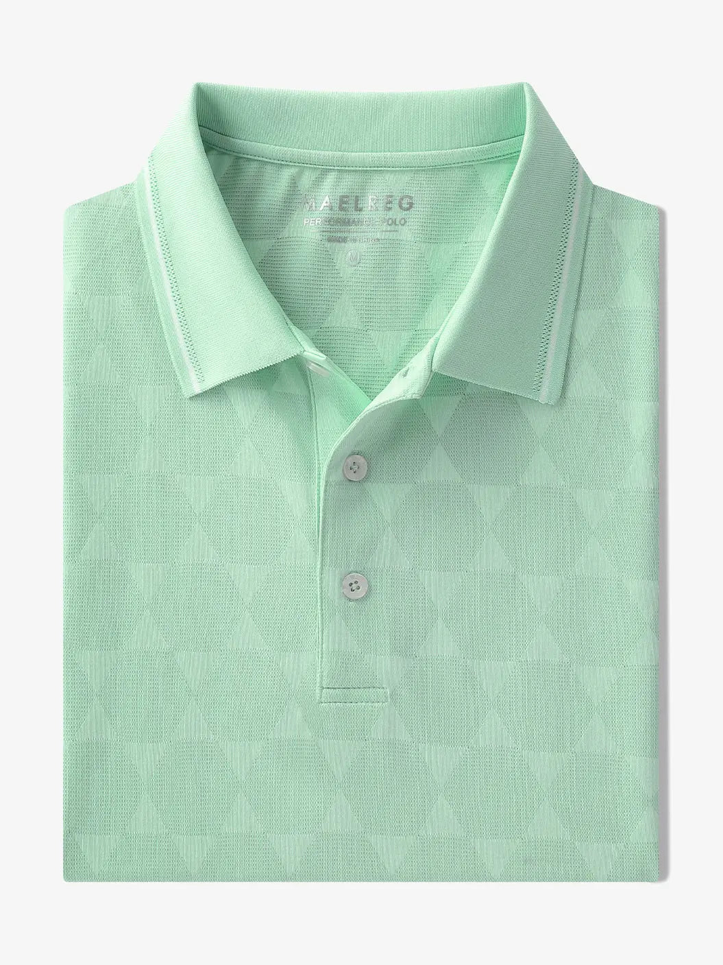 Folded view of Modern Texture Stylish Polo in BERYL GREEN color.