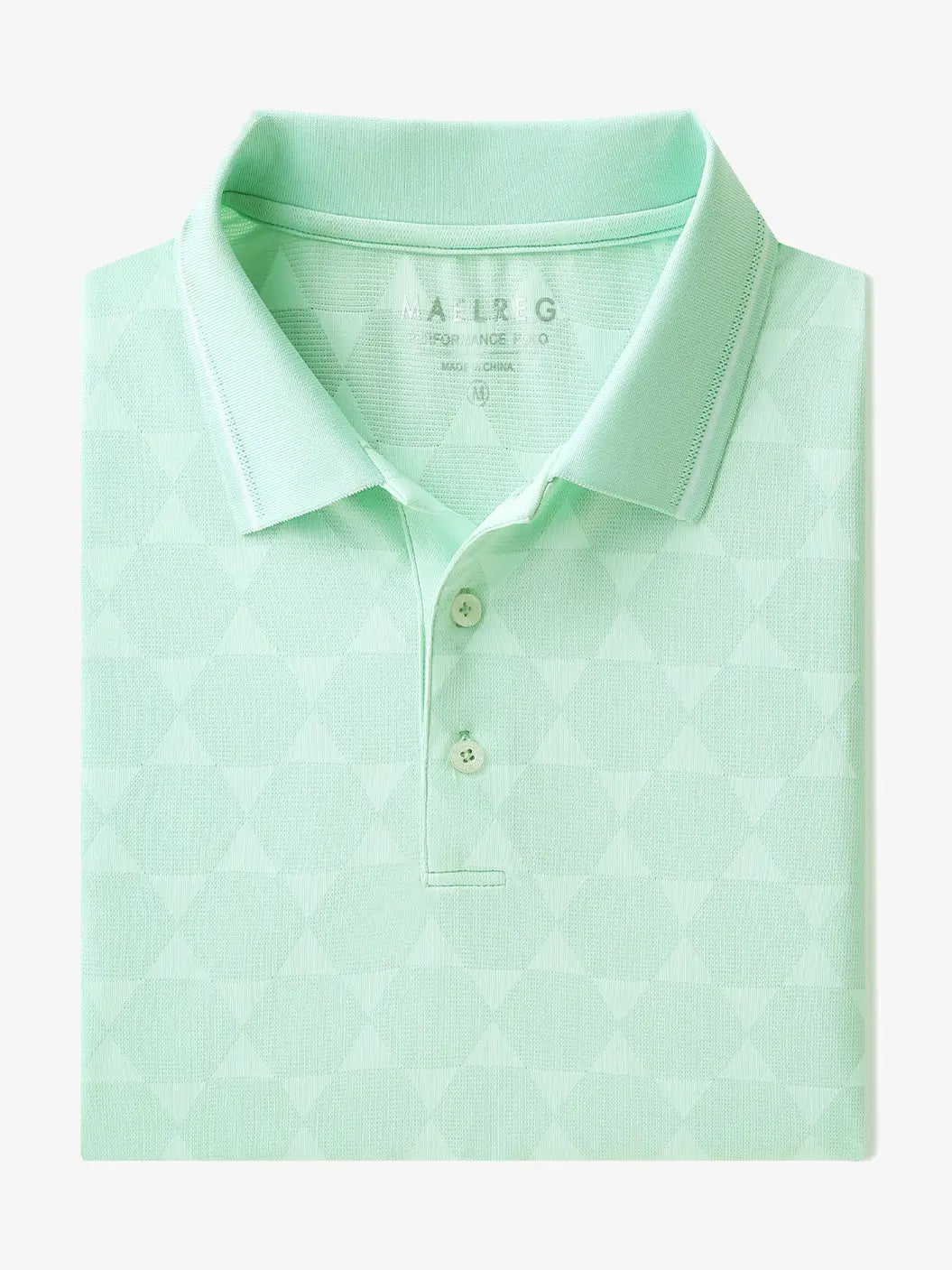 Folded view of Modern Texture Stylish Polo in MINT GREEN color.