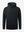 3D front view of youth long sleeve hoodied with kangaroo pocket in black, showing clean design.