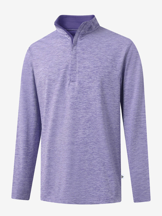 Heather Pinstripe Brushed Dry Fit Quarter Zip Pullover