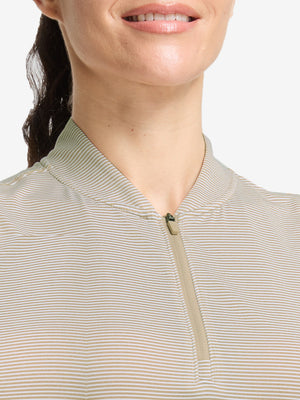 Women‘s Q-Zip Pin Striped Golf Shirts