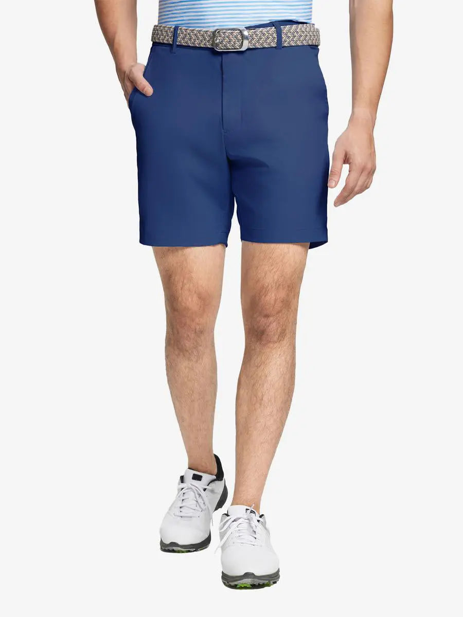 MAELREG Water Resistant Golf Shorts in Cobalt – front view on model