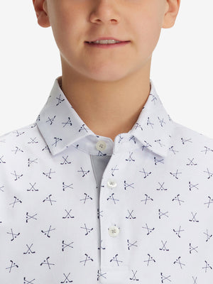 Youth Print Stretch Lightweight Polo Shirts