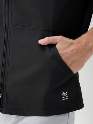 Water Resistant Sleeveless Hooded Jacket With Pockets