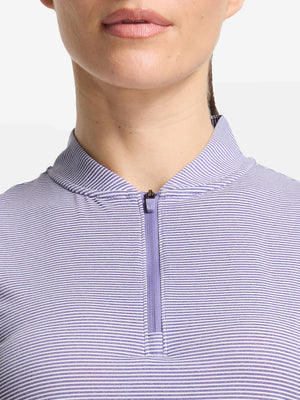 Women‘s Q-Zip Pin Striped Golf Shirts
