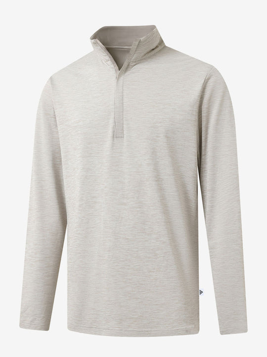 Heather Pinstripe Brushed Dry Fit Quarter Zip Pullover