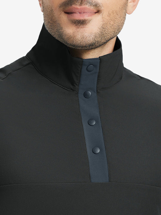 Mock Neck Quarter Button Golf Pullover
