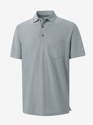 Moisture Wicking Heather Chest Pocket Golf Shirts