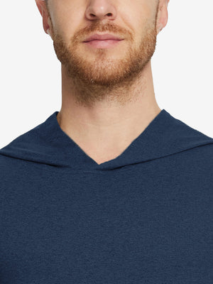 Detailed look at the collar of the Athletic Golf Hoodie, showing fabric texture in Brick Heather.