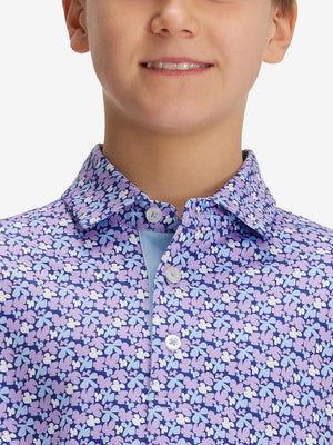 Youth Print Stretch Lightweight Polo Shirts