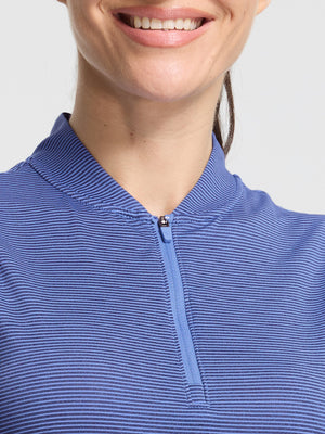 Women‘s Q-Zip Pin Striped Golf Shirts