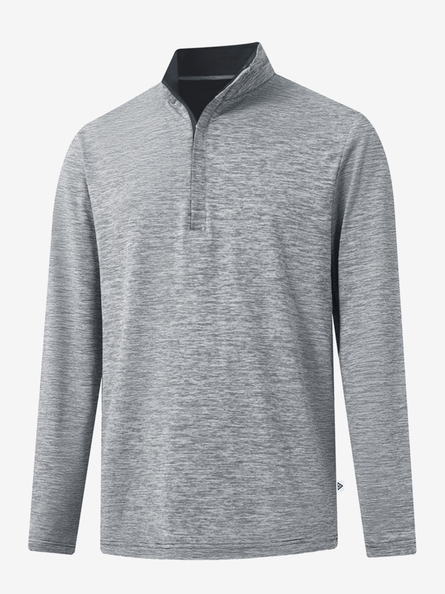 Heather Pinstripe Brushed Dry Fit Quarter Zip Pullover