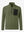 3D front view of midweight warm stretchy quarter zip pullover in green, simple and sleek look.