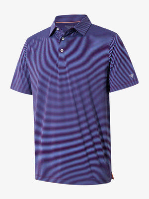 3D view of PLUM BLUE STRIPE shirt, showcasing deep colors and refined stripe pattern