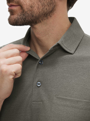 Moisture Wicking Heather Chest Pocket Golf Shirts