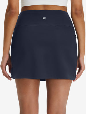 High Waist Built-in Short A-Line Golf Skirt with 5 Pockets