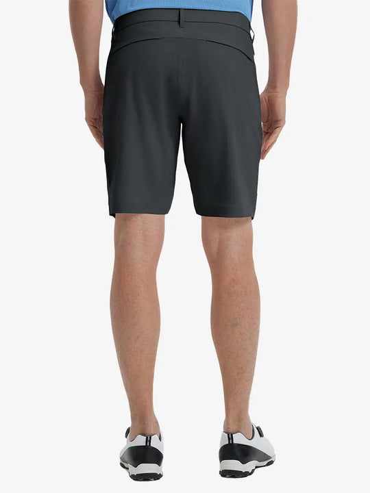 Back view of Player Fit Versatile Solid Shorts 9 Inch, showing tailored fit and clean lines – DARK GREY