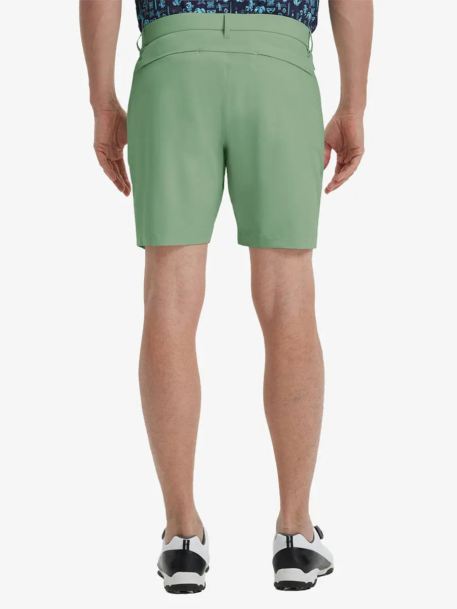Back view of Player Fit Versatile Solid Shorts 7 Inch, showing tailored fit and clean lines – BERYL GREEN