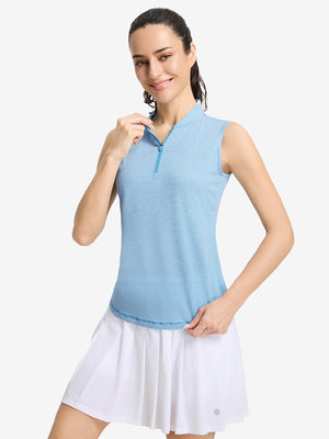 Women‘s Q-Zip Pin Striped Golf Shirts