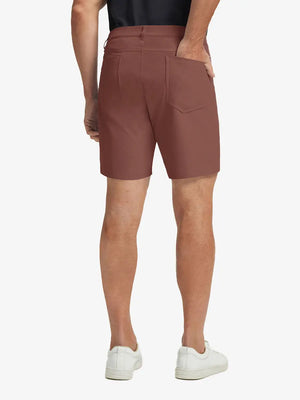 CRANBERRY 4-way Stretch Performance Solid Shorts, back lower body view for golf wear, 7 Inch style