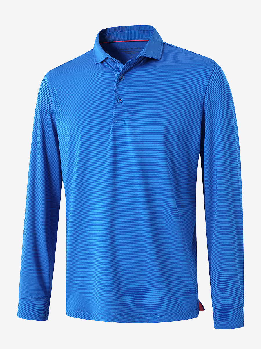 Long Sleeve Pinstripe Jersey Polo