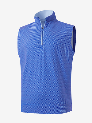 Full Print Quarter Zip Sleeveless Vest Pullover