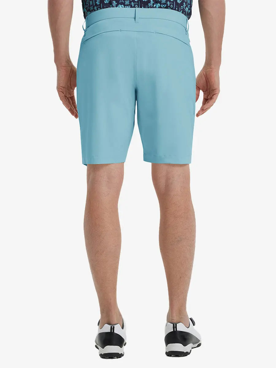 Back view of Player Fit Versatile Solid Shorts 9 Inch, showing tailored fit and clean lines – LIGHT BLUE