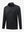 Front 3D view of jacquard quarter zip pullover in dark grey/black, showing its textured fabric design.
