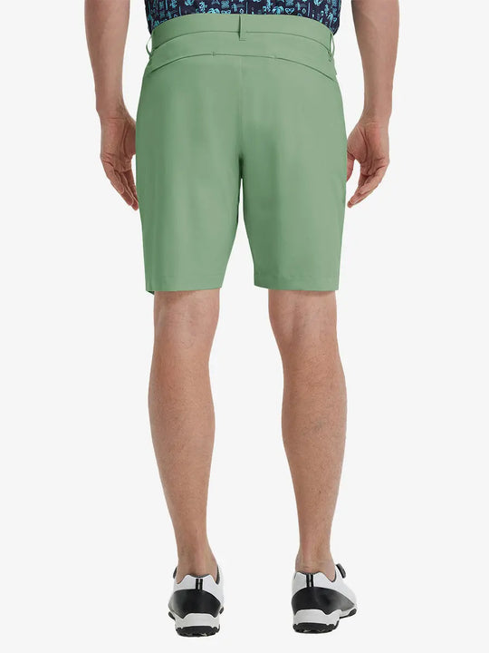 Back view of Player Fit Versatile Solid Shorts 9 Inch, showing tailored fit and clean lines – BERYL GREEN