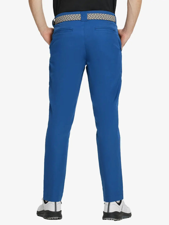 COBALT Water Resistant Everyday Pants back view, model's lower body with both hands in pockets