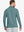 Aqua Heather Skin-friendly Long Sleeve Melange Polo – back half-body view on model
