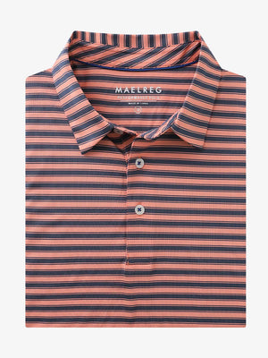 3D rendering highlighting Olive Green White Yarn Dyed Stripe Polo’s stripe texture