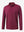 Front 3D view of Long sleeve pinstripe jersey polo in maroon stripe with sharp stripe pattern