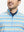 Upper front detail of Full print lightweight quarter zip pullover showing blue ethnic accents
