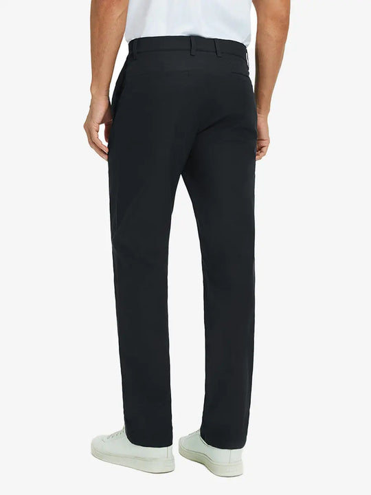 Rear lower leg view of Water Repellent 8 Pockets Pants in BLACK，showing fabric texture and fit.