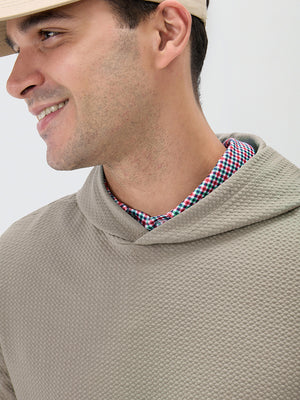 Texture Pullover Hoodie with Pockets