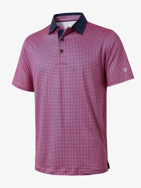 3D view shows the full design of the SORBET FLAGPOLE Polo Shirt, which features modern sporty styling and comfortable, breathable fabric