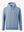 3D front view of the classic heather pullover hoodie in colony blue melange, simple and relaxed athletic fit.