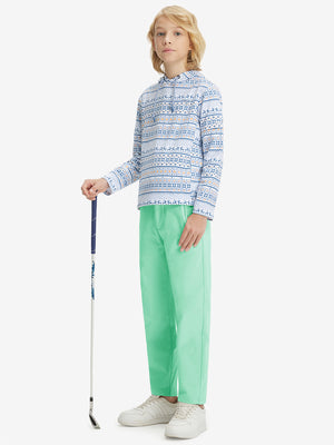 Pantalones de golf casuales forrados con forro polar elástico para niños