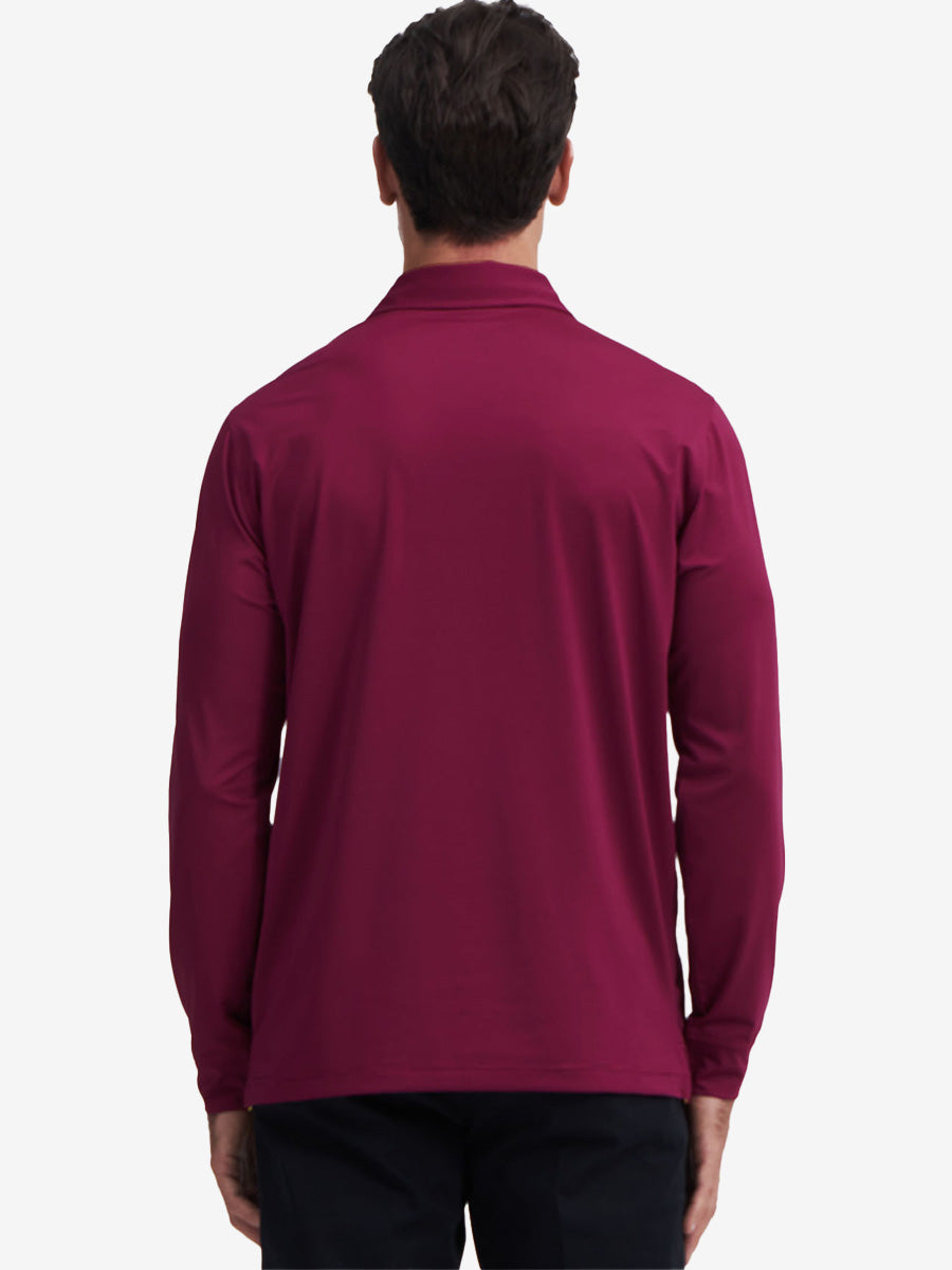 Long Sleeve Pinstripe Jersey Polo