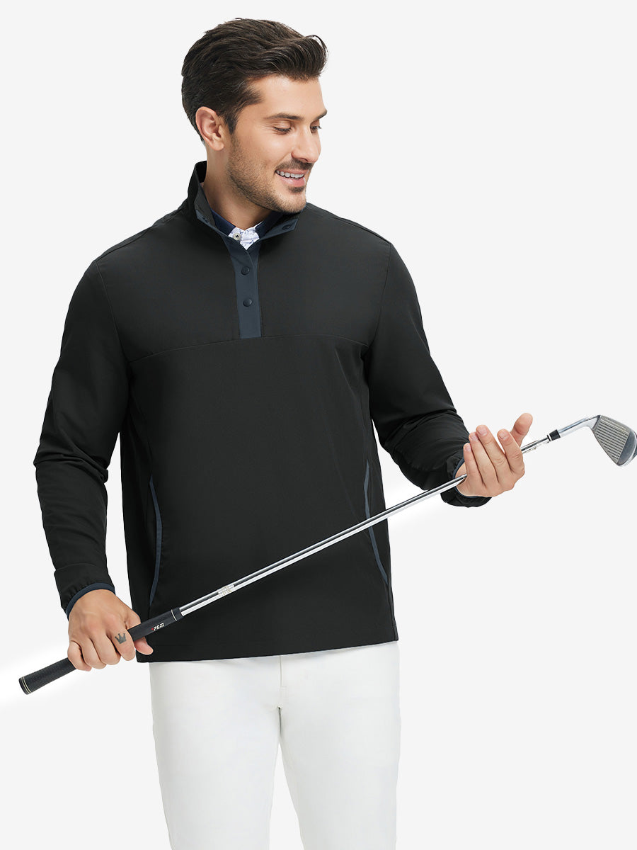 Mock Neck Quarter Button Golf Pullover