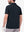 Back upper body shot of model wearing navy  ultra-comfort slim fit roma knit polo shirts