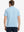 Back half-body view of model wearing MISTY BLUE STRIPE Stylish Performance Golf Polo