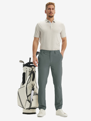 Water Repellent Classic Fit Flat Front Golf Dress Pants