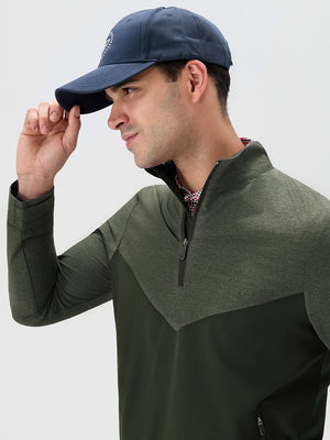 Color Block Moisture Wicking Half Zip Pullover