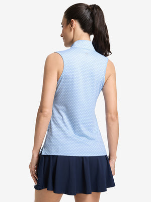 Women's Sleeveless Q-Zip Print Golf Shirts