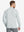 Back angle of Men’s Mock Turtleneck Shirt in Light Grey Heather, model turns head slightly with ease.