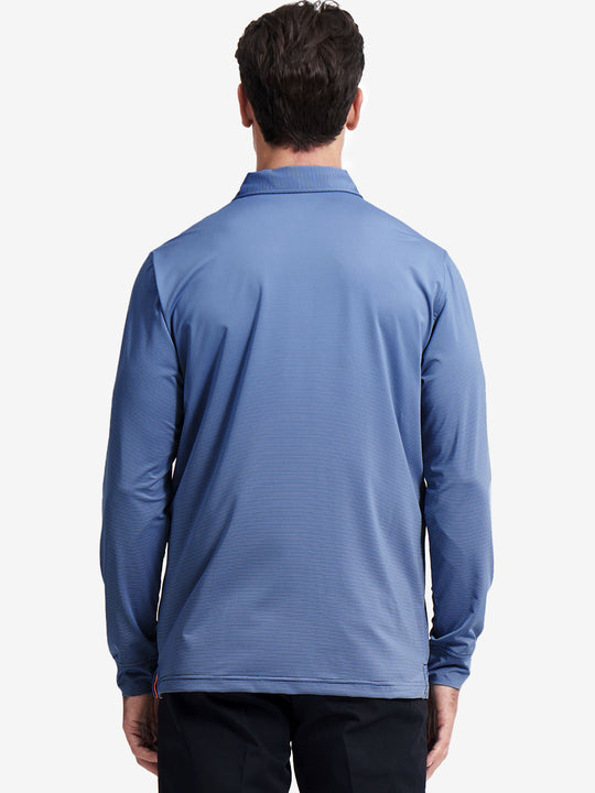 Long Sleeve Pinstripe Jersey Polo