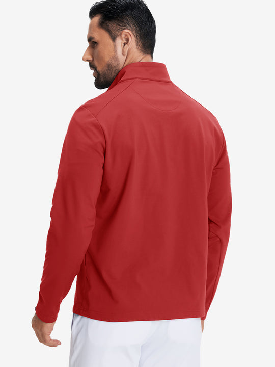 Classic Solid Pocket Fleece Quarter Zip Pullover