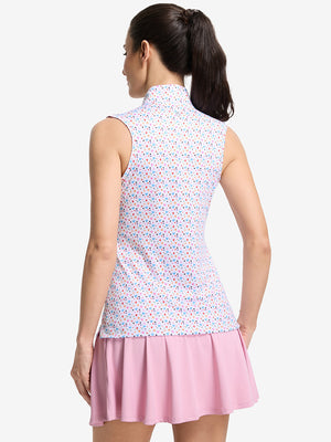 Women's Sleeveless Q-Zip Print Golf Shirts